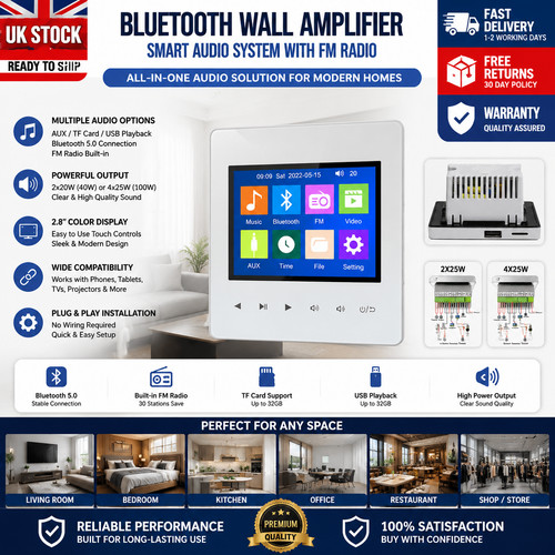 Wall amplifier bluetooth5 tf - bluetooth5.0,