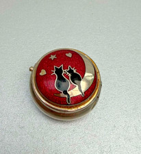 Vintage Enamel Pill Box Black