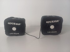 Excalibur Hotel Las Vegas Soft Plush Dice Vintage Souvenir Car Dice 90s 
