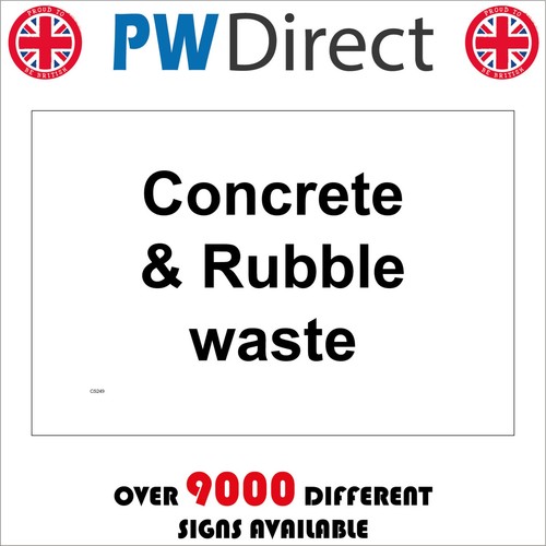 Sign concrete rubble - concrete,