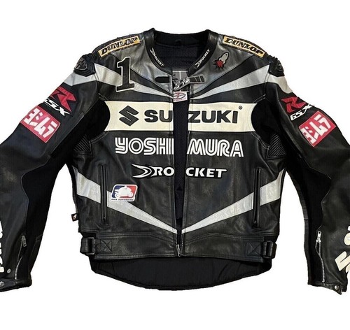Suzuki black motorbike leather - motorbike,