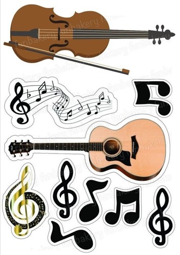 Music guitar cake topper - guitar,