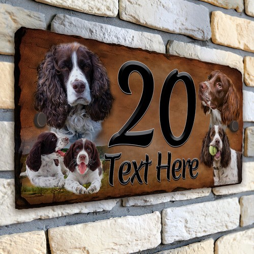 Dog house number slate sign - number,