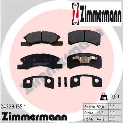 Front brake pad set disc - front,