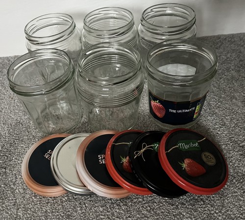 Wide neck glass jars - 6,