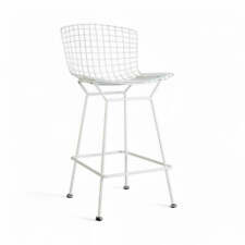 Knoll Harry Bertoia Barstool White Painted Original 428 Wire Stool