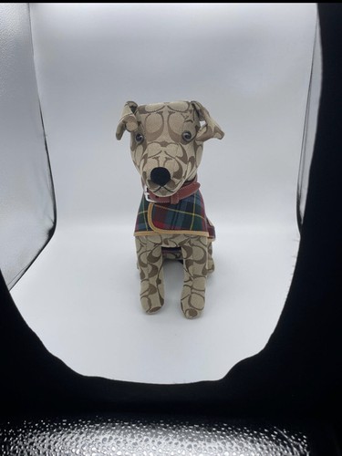 Coach signature stuffed dog