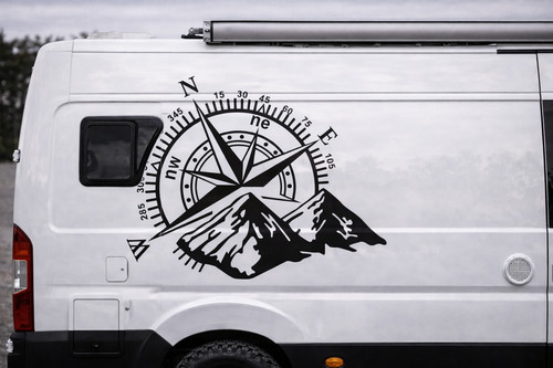 Large compass mountain - large, 1x