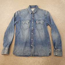 Levis Mens Shirt Medium Blue