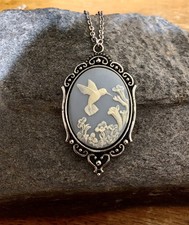 Hummingbird Cameo Necklace