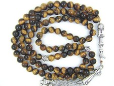 TIGER EYE PRAYER BEADS ISLAMIC TASBIH MASBAHA GIFT QURAN 6mm x99 ROUND 100 COUNT