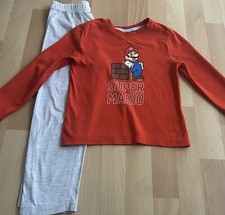 Super Mario Boys Red/grey Pyjamas Age 4-5 Years 