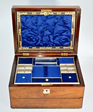 ANTIQUE WRITING SLOPE LAP DESK STATIONERY JEWELLERY BOX c1870