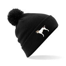 Jack Russell Terrier Pom Pom Hat - Perfect  for Dog Lovers!" Embroidery