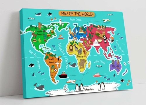 Kids colourful fun map - kids, of
