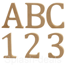 15mm-20mm Thick Wooden Letters Numbers - Large 8cm - 13cm Craft - Free Standing
