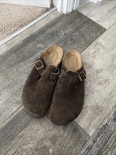 Birkenstock Boston Clogs Suede Brown EU Size 40 Uk 6.5