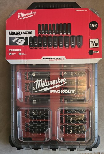Milwaukee shockwave 19pc 8 - milwaukee, 3/8