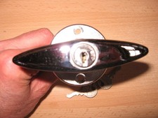 Garage Door Locking T Handle Vintage Chrome Round Escutcheon Plate - Un-used