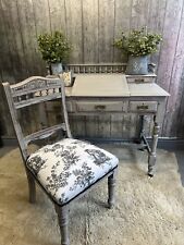 Vintage Victorian Shabby Chic Hand Painted Writing  Desk & Chair Annie Sloan