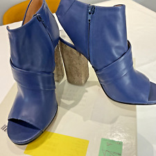 NEW MAISON MARTIN MARGIELA HEEL SANDAL SHOE BLUE LEATHER SIZE UK 7 EU 40 ITALY 