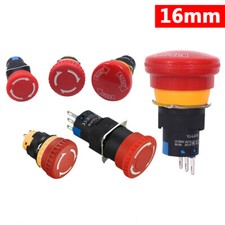 16mm E-STOP Switch Push Button Emergency Stop Button Latching 5A 250V NO NC IP54