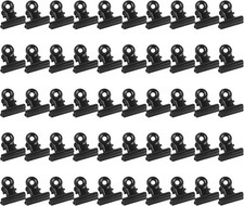50 Pieces Metal Hinge Clips, 22mm Black Bulldog Clips with Strong Spring Metal 