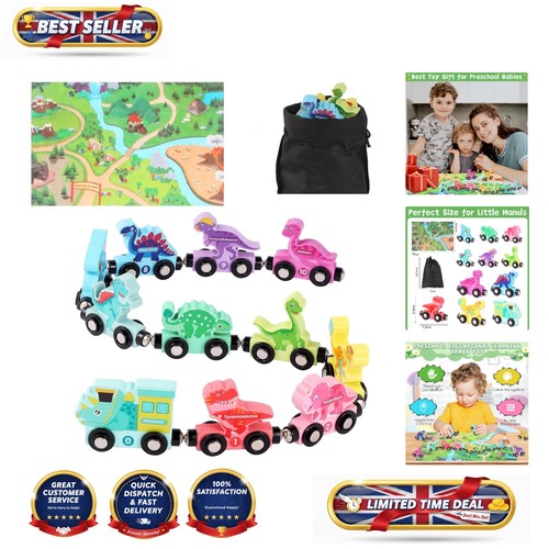 Wooden magnetic dinosaur - magnetic, train