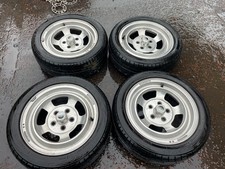 VOLVO 144 240 244 PERIOD 1970s ORIGINAL 15” WOLFRACE SLOT MAG ALLOY WHEELS TYRES