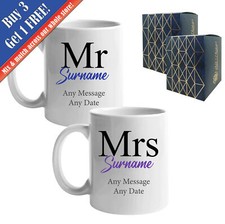 Personalised Mr and Mrs Mug