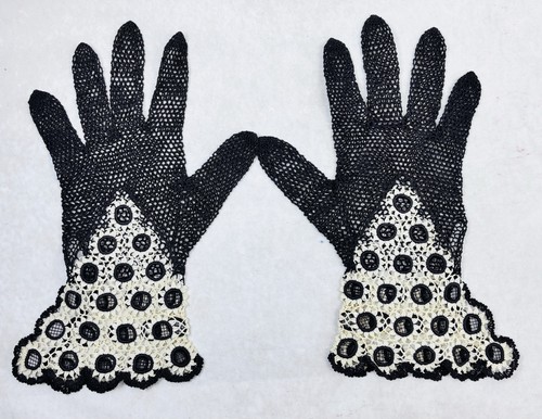 Antique crocheted lace gloves - antique,