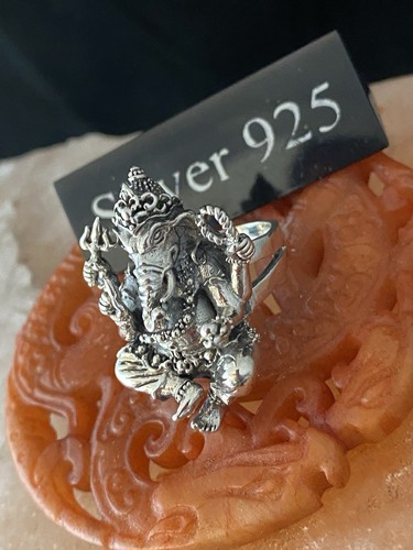 Chunky solid silver ganesh - silver,