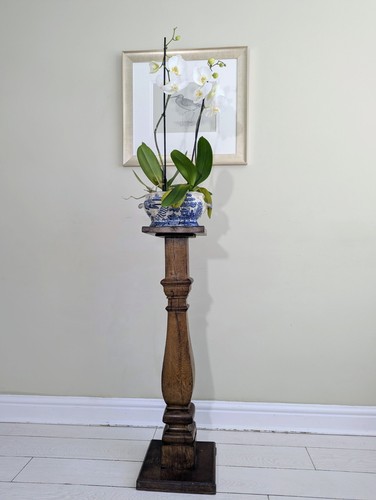 Antique edwardian oak torchere - antique,