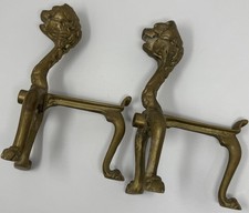 Pair Solid Brass Fire Dogs