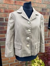Orla Kiely Jacket Beige Brown Cotton Retro Smart Autumn Utility Boxy Size 3 10