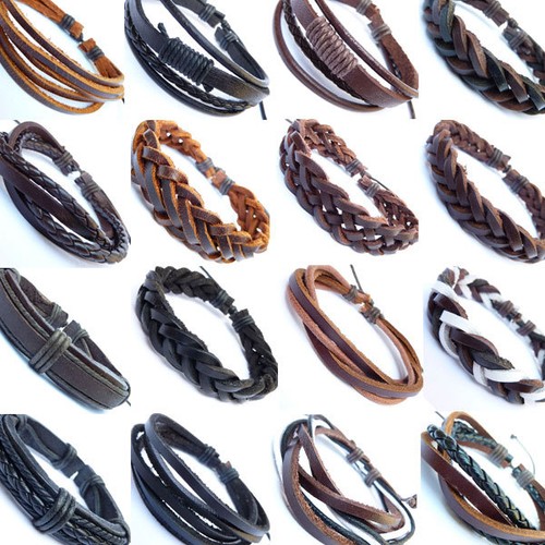 Mens leather bracelet surf - mens,