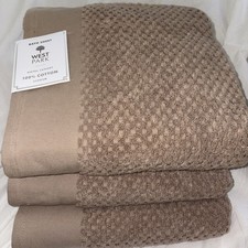 Set Of 3 100% Cotton Beige