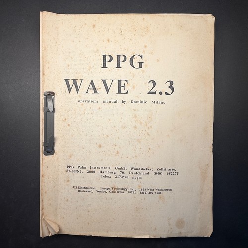 Vintage ppg wave operation - vintage,