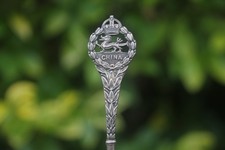 Antique 1936 Sterling Silver Spoon China Dragon British Military 1st Punjab ?