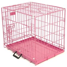 Pink Blue Dog Cage Puppy Metal