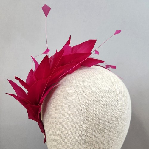 Magenta feather headband - magenta,