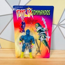 Vintage Ninja Commandos Blue Knock Off Bootleg Action Figure Carded 1980s KO