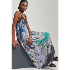 New Anthropologie Atsu Floral Maxi Dress $220 X-SMALL Multicolor