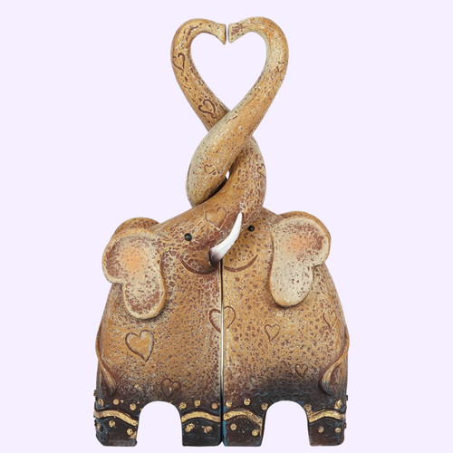 Elephant couple ornament - elephant, resin