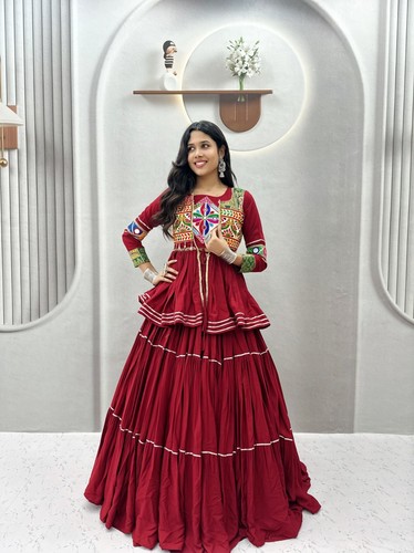 New women maroon navratri - new,