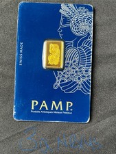 Pamp 2.5g Gold Bar Lady Fortuna 9999 Fine 24k Gold. Assay Card
