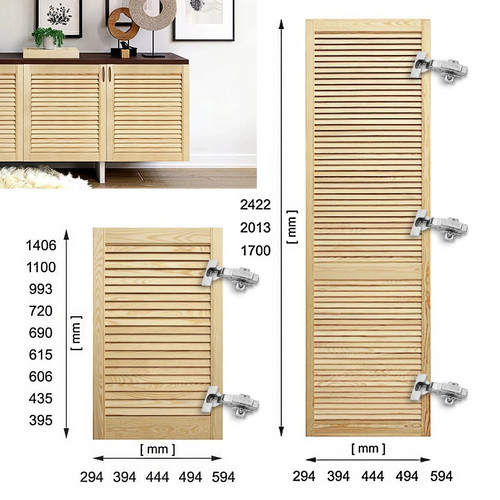 Pine louvre cupboard - pine,