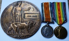 WWI MEDAL PAIR PLAQUE BRUCE
