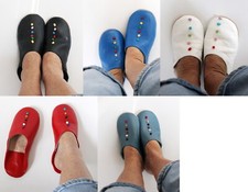 MOROCCAN LEATHER BABOUCHE SLIPPERS SHEEPSKIN MULES WOMENS HANDMADE Soft new