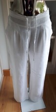 NWT white linen straight leg casual trousers Size S RRP £75.95